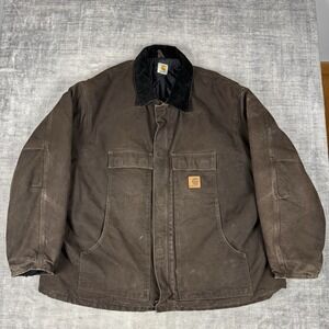 Carhartt Jacket Mens 4XL Brown C26DKB Arctic Quilt Lined Work Winter EUC
